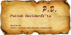 Pallek Dezideráta névjegykártya